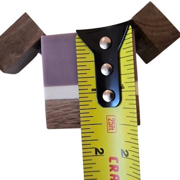 Womens Wooden Square Blocks And Circle Statement Necklace OS - Picture 4 of 9